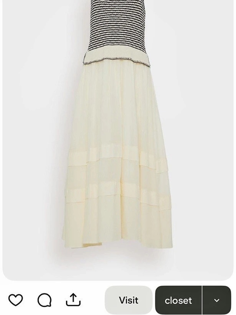 Tanya Taylor Miller Dress Striped Maxi in Cream & Black